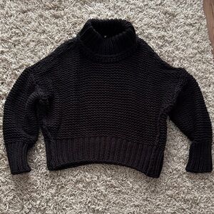 Free People Black Cowl Neck Sweater